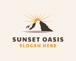 Mountain Sun Nature logo design