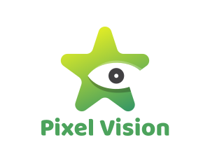 Gradient Star Eye logo design