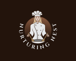 Woman Chef Restaurant logo design