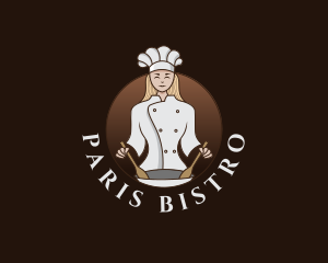 Woman Chef Restaurant logo design