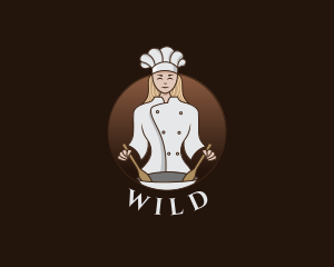 Kitchen - Woman Chef Restaurant logo design