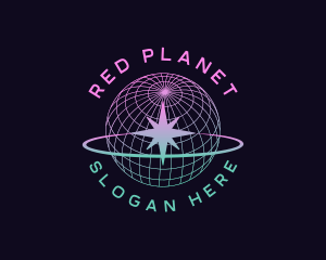 Star Planet Orbit Y2K logo design