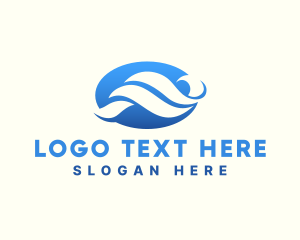 Technology - Modern Wave Water logo design