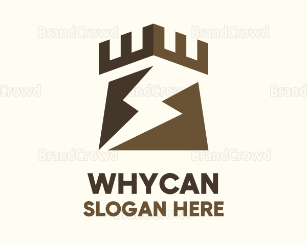 Brown Lightning Castle Logo