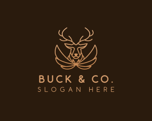 Buck - Wing Antler Buck logo design
