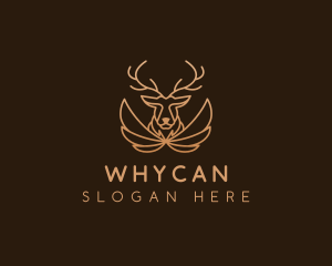 Hunt - Wing Antler Buck logo design