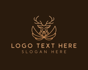 Deer - Wing Antler Buck logo design