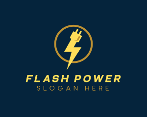 Power Electric Plug logo design