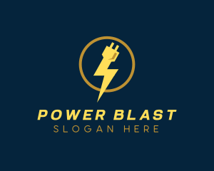 Power Electric Plug logo design