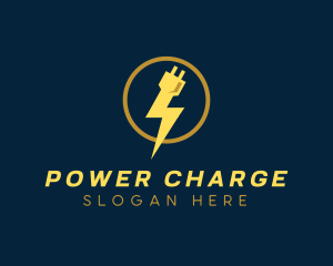 Power Electric Plug logo design