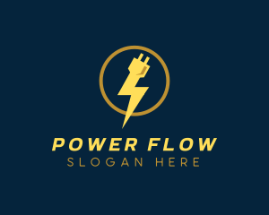 Power Electric Plug logo design