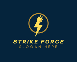 Strike - Power Electric Plug logo design
