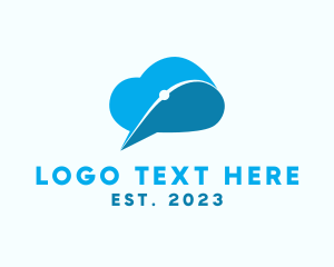 Speech Bubble - Modern Cloud Chat logo design