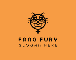 Pet Cat Fangs logo design