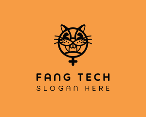 Pet Cat Fangs logo design