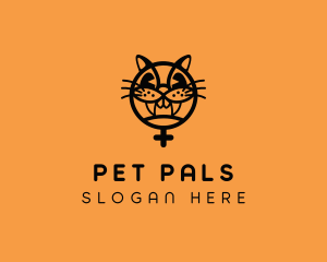 Pet Cat Fangs logo design