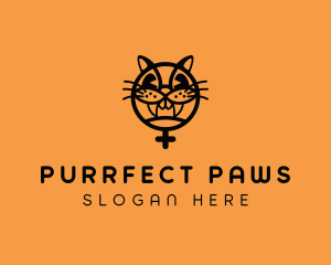 Pet Cat Fangs logo design