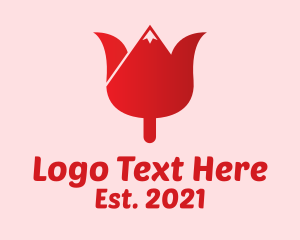 Tourism - Tulip Flower Mountain logo design