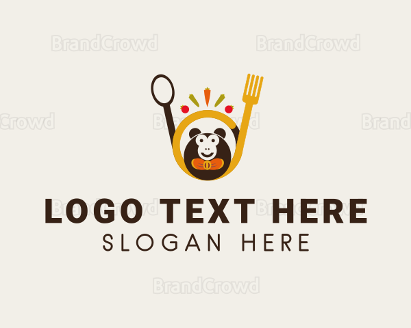 Vegan Restaurant Monkey Logo