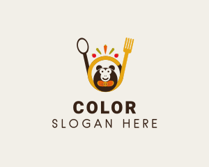 Cutlery - Vegan Restaurant Monkey logo design