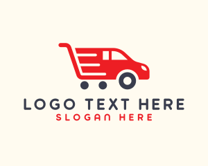 Delivery Van - Automobile Shopping Cart logo design