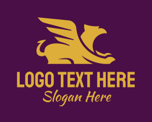 Heritage - Simple Golden Griffin logo design