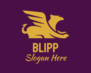 Simple Golden Griffin Logo