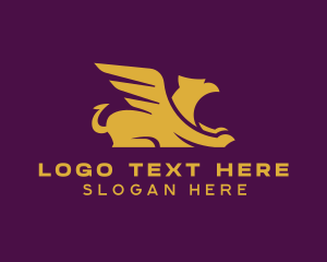 Automobile - Simple Golden Griffin logo design