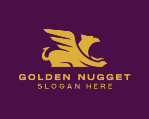 Simple Golden Griffin logo design