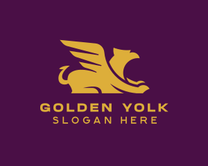 Simple Golden Griffin logo design