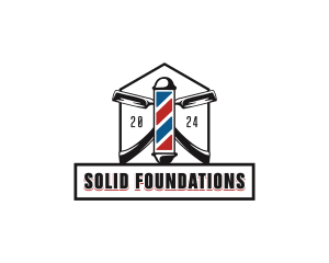 Barber Razor Grooming Logo