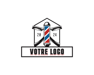 Barber Razor Grooming Logo