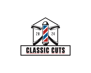 Barber Razor Grooming logo design