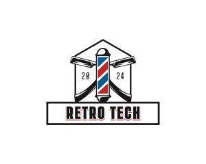 Barber Razor Grooming logo design