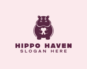 Hippo - Tooth Dental Hippo logo design