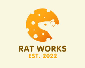 Rat - Cheddar Mouse Silhouette logo design