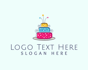 Cute Cake - Fancy Birthday Cake logo design