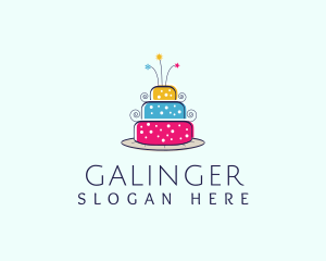 Fancy Birthday Cake Logo