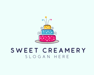 Fancy Birthday Cake logo design