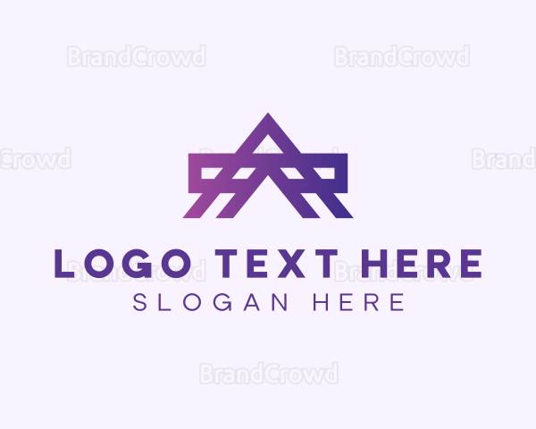 Purple Industrial Letter A Logo