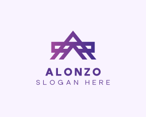 Purple Industrial Letter A logo design