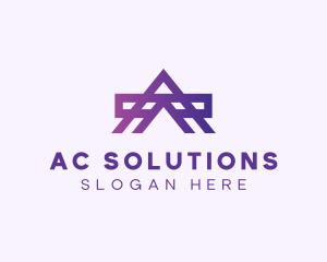 Purple Industrial Letter A logo design