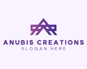 Purple Industrial Letter A logo design