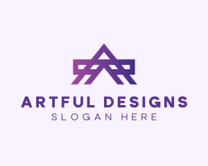 Purple Industrial Letter A logo design