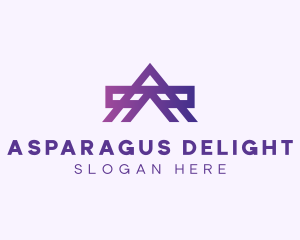 Purple Industrial Letter A logo design