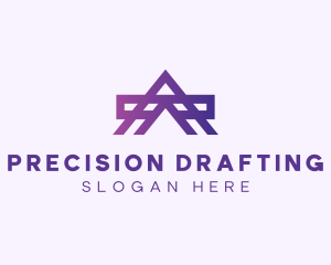 Drafting - Purple Industrial Letter A logo design