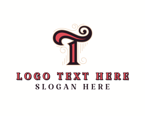 Ornament - Artistic Retro Lifestyle Letter T logo design