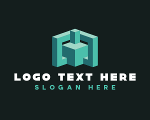 Sharing - Data Box Cube logo design