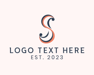 Retro - Spiral Waves Letter S logo design