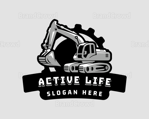 Excavator Digging Construction Logo